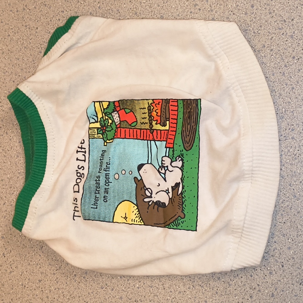 Petco Brand White & Green Holiday Extra Small Dog Tee Shirt-NWOT